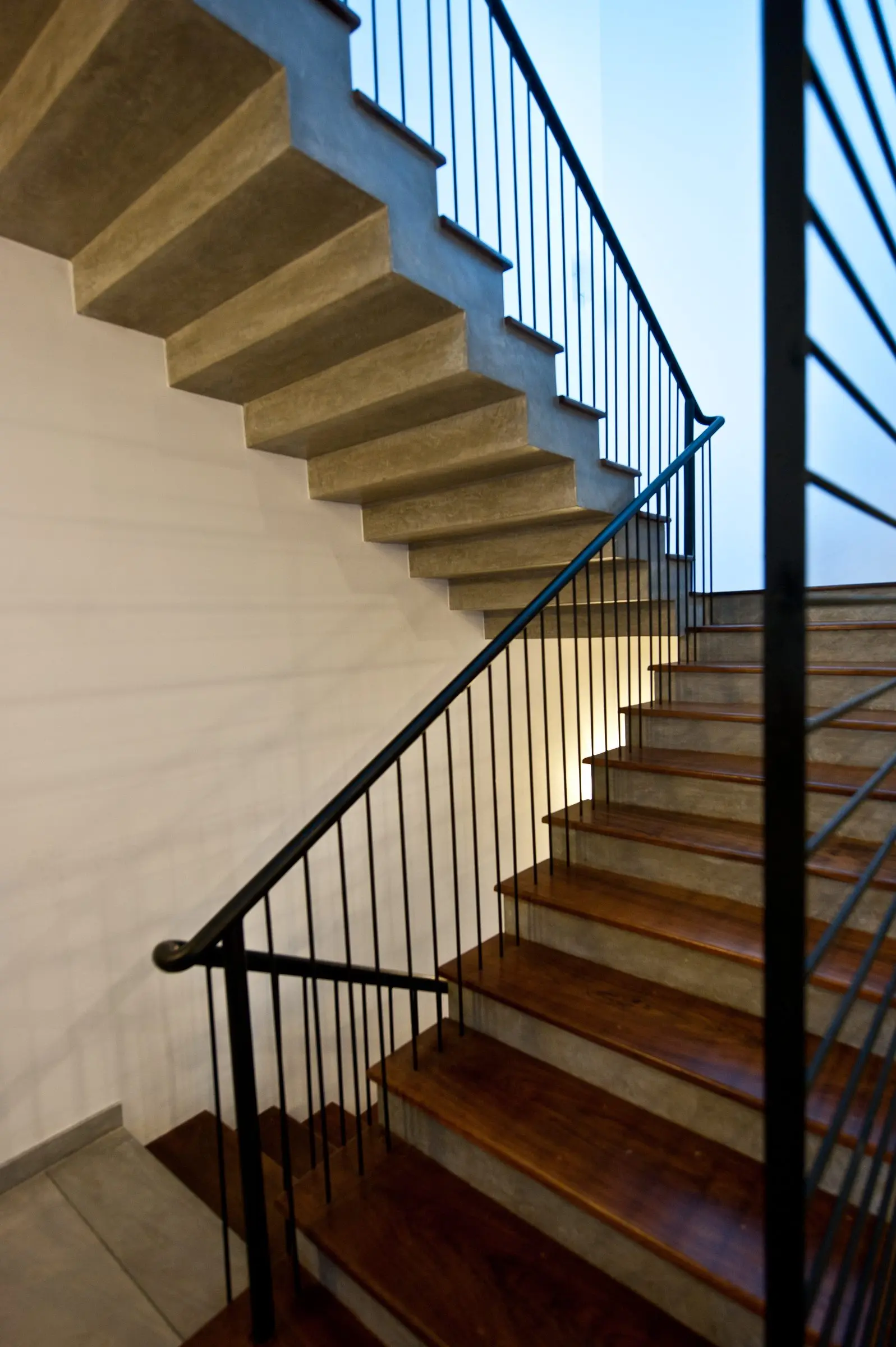 A staircase beside a white wall — Greenlands Avenue, Colombo 05.